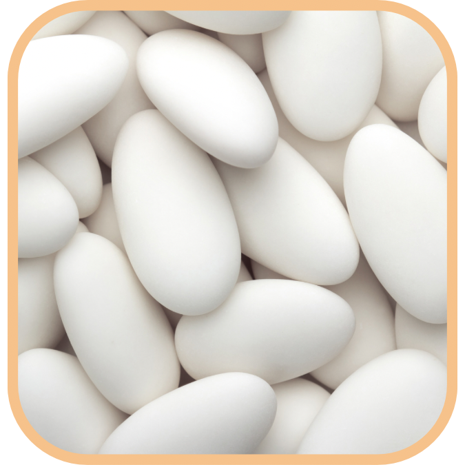 (image for) Almonds Sugared - White
