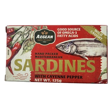 (image for) Sardines in Cayenne Pepper Aegean 125gm